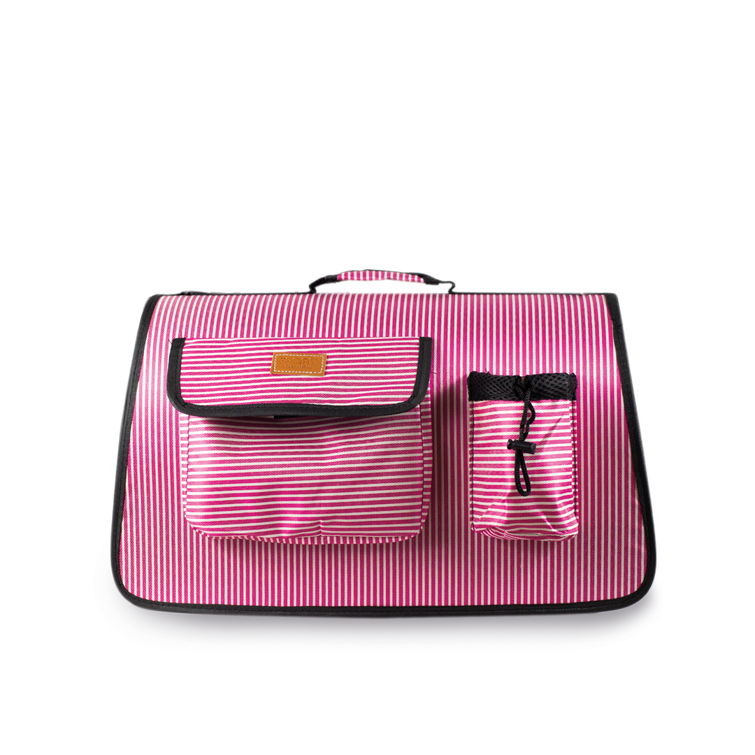 bolsa transportadora perro rosa