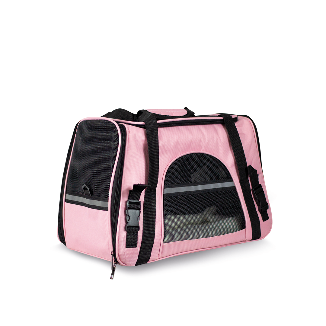 bolsa transportadora mascotas rosa